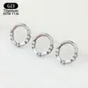 Anillo para la Nariz de Acero de Titanio Médico de Venta Caliente Transfronteriza, Pendientes de Zirconia Incrustada, Clavo para Hueso de la Oreja, Venta Directa de Fábrica