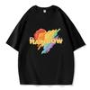 Marca de moda pareja camiseta de manga corta algodón 2024 Verano nuevo casual holgada talla grande estilo coreano amor top colorido