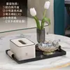 Decoración de Caja de Pañuelos de Alta Gama para Mesa de Café de Sala de Estar, Portapañuelos con un Toque de Lujo, Caja de Pañuelos Estilo Lujo Ligero Color Crema