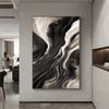 Pintura Decorativa de Entrada Preto e Branco Cinza Hotel de Alto Nível Sala de Estar Sofá Parede de Fundo Pintura Pendurada Textura Abstrata Mural de Corredor