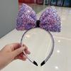 Accesorios para el cabello con orejas de gato para niños de estilo coreano, nueva diadema con lentejuelas frescas de verano, linda diadema con lazo para mujer, accesorios para el cabello