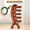 Pente de Massagem de Sândalo Natural Cabeça Terapêutica de Meridianos Pente Raspador Anti-Quebra Dentes Grandes Dentes Largos Pente Acompanhante Presente Mãos Dadas Pente de Madeira Maciça