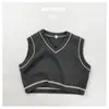 Colete de tricô estilo preppy infantil, nova coleção de outono, top sem mangas listrado com gola V unissex, colete suéter estilo coreano para bebê, tamanho 6