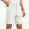 Pantalones cortos casuales para hombre para golf con 4 bolsillos, pantalones de trabajo de corte recto con raja, de secado rápido y transpirables