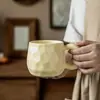 Caneca Creme, Caneca de Cerâmica com Aparência Sofisticada, Caneca Grossa de Cor Sólida para Atacado, Caneca de Água Doméstica, Caneca de Café de Grande Capacidade