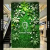 Decoración de pared de fondo anti-decoloración planta artificial pared pared de plantas verdes balcón flores falsas césped de plástico escaparate tienda decoración