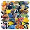 50 Pegatinas Transparentes de Peces Ornamentales Tropicales para Decoración, Cuaderno Hecho a Mano, Computadora, Maleta, Refrigerador, Dispensador de Agua Materiales DIY