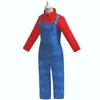 Conjunto de dos piezas de cosplay de Mario de la película New Super Horsepower europea y americana para fiesta de niños
