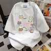 Camiseta Estampada de Animal Cartoon Fofa Marca Tendência Manga Curta Verão 2026 Casual Solta Versátil Roupa de Trabalho Moda Top