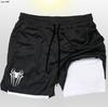Pantalones de Playa Deportivos de Malla para Hombre Verano Doble Capa 2 en 1 Spider-Man Europeo y Americano Running Secado Rápido Impermeable