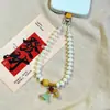 Corrente para celular com contas de ábaco multicoloridas e raiz de Bodhi, pingente de lótus da sorte estilo chinês, acessório de celular com clipe para meninas