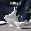 Cerâmica Western Steak Molho Balde Pimenta Preta Molho de Tomate Suco Boat Pot Pure White Tableware Molho Prato Suco Copo Milk Pot