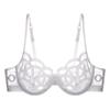 Ropa interior de estilo francés para mujer, sexy, ultrafina, de gasa con encaje, talla grande, pecho grande, sujetador push-up pequeño antiflacidez.