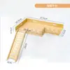 Jaula para Hámster Modificada en una Villa de Lujo de Madera Maciza de Dos Pisos con Doble Capa, Escaleras, Juguetes Planos, Plataforma para Hámster Dorado