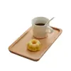 [Produtos Selecionados] Bandeja de Madeira Oval Prato Retangular de Madeira Maciça Bandeja de Ébano Exquisite Pequena Bandeja