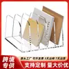 Organizador de escritorio acrílico transfronterizo, organizador de escritorio transparente de 5 compartimentos, soporte para archivos, estante para clasificación de correo