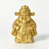 Casa na Floresta Pronta Entrega Cobre Imitação Versão Q Caractere Fu Rosto Sorridente Deus da Riqueza Ornamento Mini Decoração de Mesa de Escritório Presente Auspicioso de Inauguração