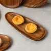 Plato de Semillas de Melón de Nogal Sudamericano Bandeja de Madera Maciza Estilo Japonés para Bocadillos Frutas Postres Bandeja de Madera de Acacia para Hornear Plato para Bocadillos