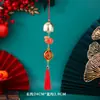 Feliz Año Nuevo, Buena Suerte y Paz, Colgante de Carrillón de Viento, Campana con Borlas, Adorno de Paz para Estrenar Casa, Decoración Colgante con Borlas