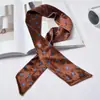 Lenço de Seda Estreito Estilo Europeu e Americano Chique Fita Estampada Lenço Veludo Fino Fashion Retrô Lenço Faixa de Cabelo Feminina Gravata Bolsa
