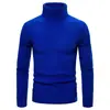 2026 Otoño e Invierno Transfronterizo Comercio Exterior para Hombre Suéter de Cuello Alto Color Sólido Estilo Coreano Ajuste Delgado Juventud Jersey de Rayas Tejido de Punto