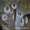 Accesorios de boda acrílico forma de corazón OVNI Ovalado pluma de pavo real araña decoración de techo de escenario araña