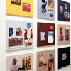 Juego Transfronterizo de Tableros de Pared de Fondo Creativos Estilo Ins para Sala de Estar con Exhibición de Fotos Perforada y Tablero de Fieltro Grande Blanco