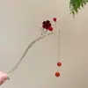 Horquilla de Aleación con Estilo Antiguo para Mujer, Horquilla de Alta Gama Estilo Chino Nuevo, Horquilla Versátil con Borla, Accesorio para el Cabello Retro para Moño en la Parte Posterior de la Cabeza