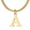 Colar com Pingente de Letra Inglesa em Aço Titânio Banhado a Ouro Real 18K, Design de Nicho, Joia Acessório Simples e de Alto Padrão para Mulheres