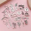 Mezcla 20 Herramientas de Costura Tijeras Lana Hierro Máquina Aleación Accesorios para Joyería Colgante DIY Collar Pulsera Colgante