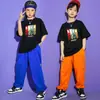 Camiseta de Hip-Hop para Niños Holgada Hip-Hop Impresión Libre Logo Institución de Educación de Baile Equipo de Danza Uniforme Rendimiento