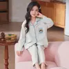 Pijama para niñas para primavera y otoño, 100% algodón puro, cárdigan de manga larga, nuevo modelo 2026, conjunto de ropa de casa para niñas