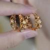 Hebilla de Oreja Redonda con Puntada de Diamante Ojo de Gato Pendientes Elegantes de Lujo Ligero Estilo de Corte Pendientes Elegantes Versátiles de Lujo Ligero
