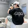 2026 Verão Novo Estilo Camiseta Infantil Americana Tendência Cool Estampa de Chapéu Manga Curta Masculina Casual Gola Redonda Confortável