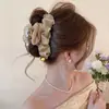 Pinza para el pelo con lazo de malla para mujer, Pinza de alta gama 2026 estilo nuevo para cabello grueso, Pinza de tiburón para la parte posterior de la cabeza, Accesorio para el pelo de verano