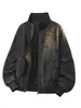 Chaqueta retro fitean de corte holgado con cuello mao para hombre, primavera y otoño, talla grande, elegante chaqueta tie-dye estilo americano para hombre cl