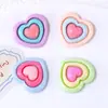 Color Macarrón Brillante Corazón Accesorios de Resina DIY Pegamento de Crema Funda para Teléfono Tocado Pinza para el Cabello Llavero Pegatina