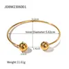 Design de Alta Qualidade, Nova Tendência, Estilo Celebridade da Internet, Estilo Ins, Pulseira Aberta de Esfera Banhada a Ouro 18K em Aço Inoxidável, Joias para Atacado