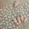 Redanco5D Relieve Popular Pegatinas para Uñas Flor Blanca 3D Pegatinas para Uñas Calcomanías para Diario Dr1770