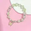 Pulseira Borboleta Quebrada de Jade com Contas Redondas de 10mm para Mulheres, Gradiente Creme, Doce Retrô, diy, Nova Pulseira de Cristal Esmaltado Chinês