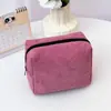 Estilo Ins Nuevo de Aspecto Caro Color Sólido Pana Bolsa de Cosméticos Portátil Compartimento de Gran Capacidad Bolsa de Artículos de Tocador Belleza Cosméticos