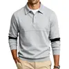 Sudadera casual deportiva para hombre de primavera y otoño, corte holgado, con bloques de color, cuello vuelto, botones, importación transfronteriza europea y americana, venta al por mayor