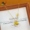 Colar Sino de Ábaco Banhado a Ouro Estilo Xiaohongshu, Pingente Sino da Paz Estilo Chinês, Corrente de Clavícula Fashion, Joias de Nicho