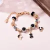 Panjia 2025 Nuevo Oso Negro Delfín Trébol Mariposa Colgante de Cuentas Pulsera Lista para la Venta