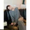 Estilo casual y relajado, conjunto de punto holgado y cómodo, nuevo conjunto de dos piezas de otoño con suéter de cuello U con bolsillos y pantalones de pierna ancha