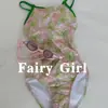 [Mariposa Rosa Sakura] Traje de Baño para Mujer de una Pieza Triángulo Profesional de Natación de Competición Piscina Especial Traje de Baño para Surfear Talla Grande