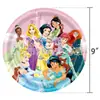 Nuevas Decoraciones de Fiesta Temáticas de Princesa Rosa Elsa para Cumpleaños Infantiles Platos de Papel de Dibujos Animados, Manteles, Banderines y Suministros para Arreglos