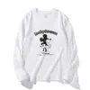 Nueva Camiseta de Algodón Puro para Mujer de Cuello Redondo para Primavera y Otoño con Estampado de Dibujos Animados Americanos Mickey, Ropa Casual Holgada de Manga Larga para Mujer