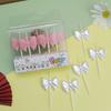 Vela con lazo blanco perlado Ins, linda hada para decorar pasteles, diosa, fiestas, repostería, enchufable, cera de cumpleaños