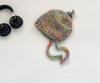 Chic Sombrero de Lana de Color Simple para Niños con Cordones Cálido Gorro de Punto con Puntera Color de Contraste Retro Gorro con Protección para las Orejas